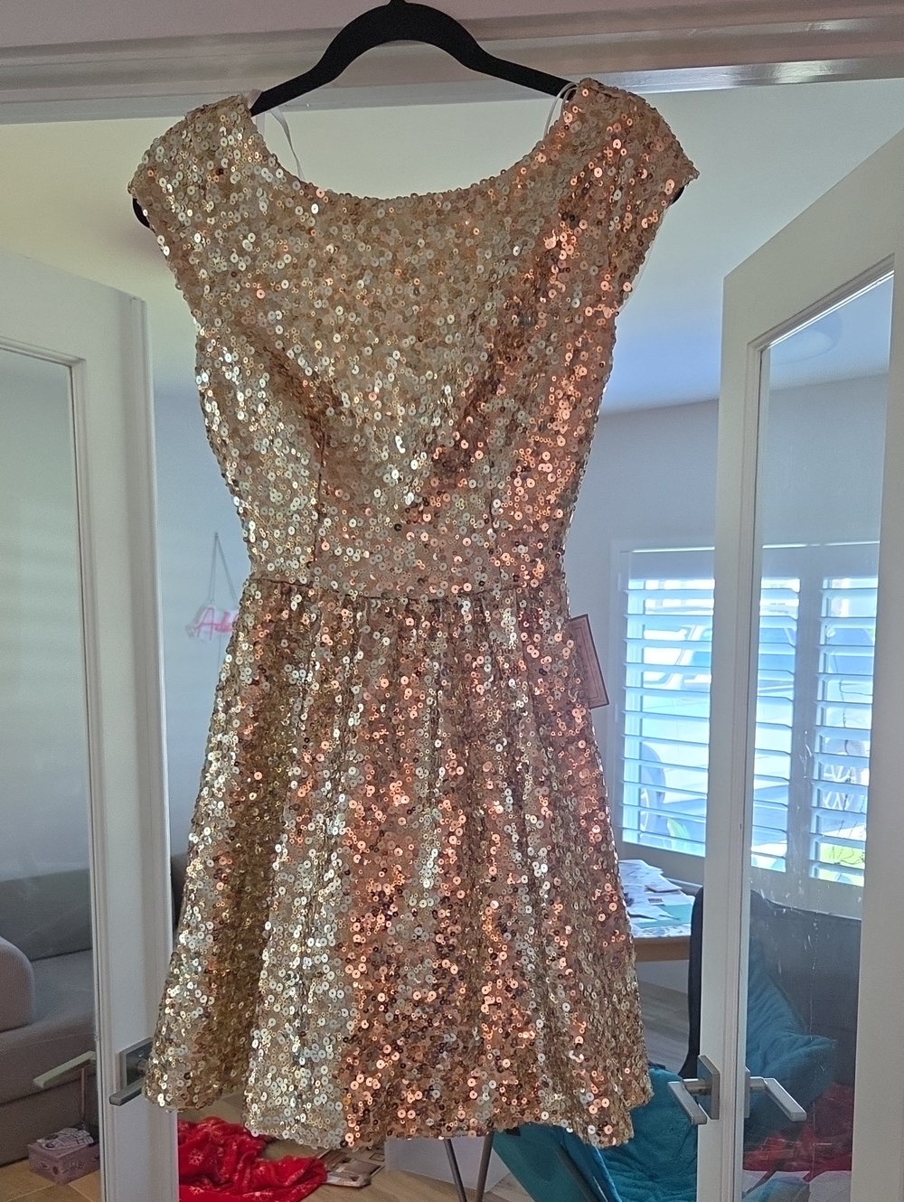 Gold Sequin Party Dress
